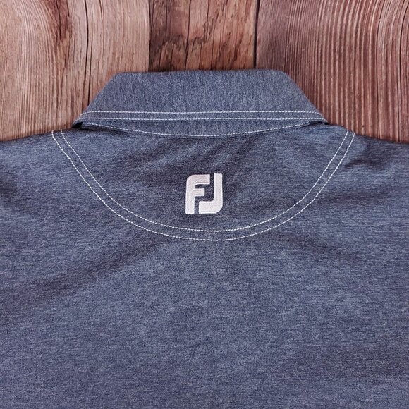 Footjoy FJ Mens Size Medium Blue Gray Short Sleeve Stretch Golf Polo Shirt - Picture 4 of 10